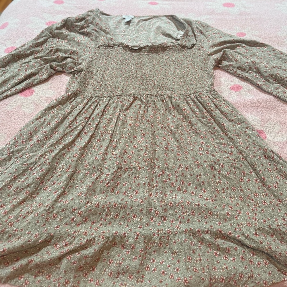 Floral Kids Dress in Brown and Red